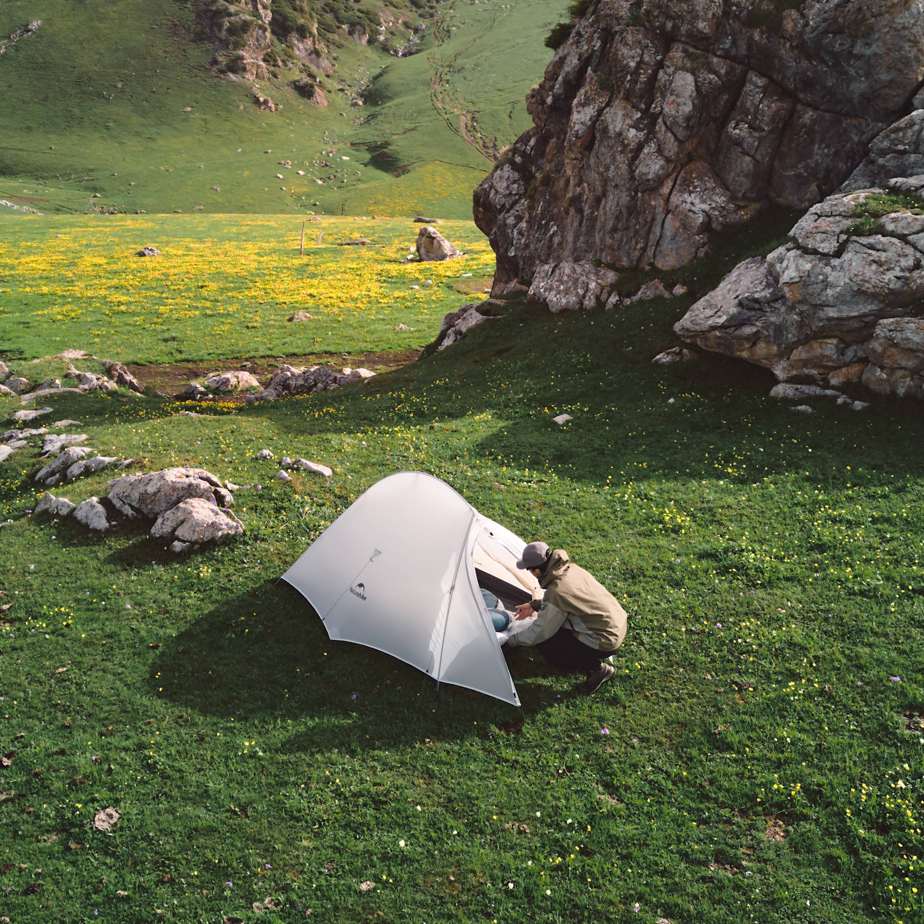 Naturehike ultraľahký stan Cloud Up1 séria Pro 15D 1232g - šedý